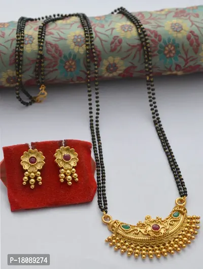 Antique stylish alluring mangalsutra with earrings