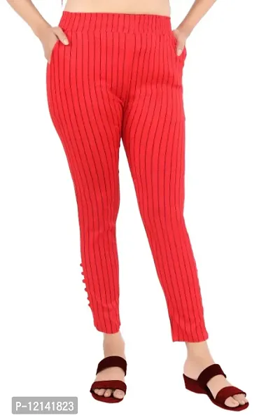 Classic Rayon Striped Jegging for Women-thumb0
