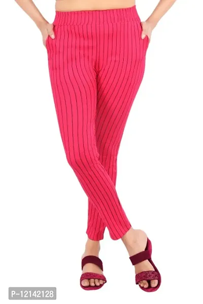 Classic Rayon Striped Jegging for Women-thumb0