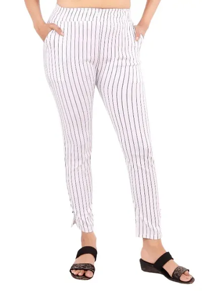 Classic Rayon Striped Jegging for Women