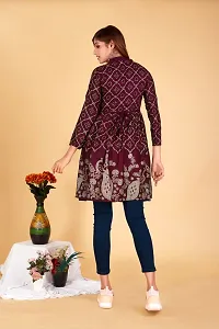 Beautiful Cotton Blend Purple Printed Kurta For Women-thumb1