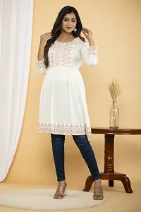 Beautiful Cotton Blend Cream Printed Kurta For Women-thumb2