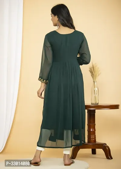 Stylish Green Georgette Kurta For Women-thumb2