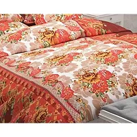 Vaastu Furnishings 144TC 3D Printed Polycotton Double Bedsheet with 2 Pillow Covers (Multicolour, Size 87 x 87 Inch)-thumb1