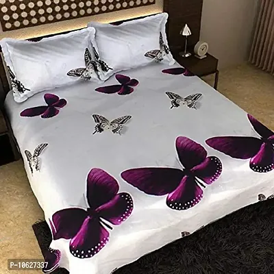 Vaastu Furnishings 144 TC Polycotton 3D Printed Double Bedsheet with 2 Pillow Covers (Multicolour, Size 87 x 87 Inch)-thumb0