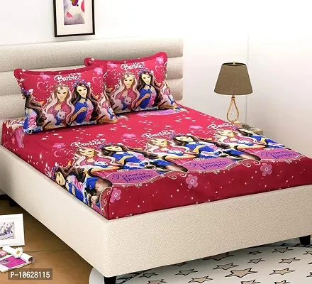 Vaastu Furnishings 144 TC Polycotton 3D Printed Double Bedsheet with 2 Pillow Covers (Multicolour, Size 87 x 87 Inch)