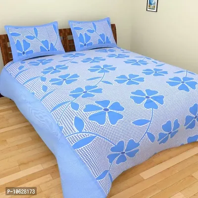 Vaastu Furnishings 144 TC Polycotton 3D Printed Double Bedsheet with 2 Pillow Covers (Multicolour, Size 87 x 87 Inch)