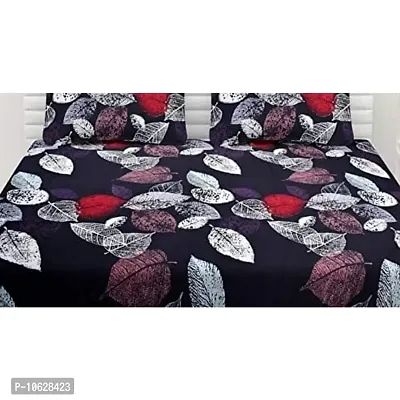 Vaastu Furnishings 180 TC Glace Cotton Printed Double Bedsheet with 2 Pillow Covers (Multicolour, Size 90 x 100 Inch)-thumb2