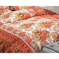 Comfortable Polycotton Queen Bedsheet With Pillow Covers-thumb1