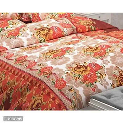 Comfortable Polycotton Queen Bedsheet With Pillow Covers-thumb2