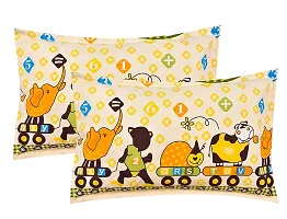 Vaastu Furnishings 200TC Kidz Printed Glace Cotton Double Bedsheet with 2 Pillow Covers (Multicolour, Size 90 x 100 Inch)-thumb4