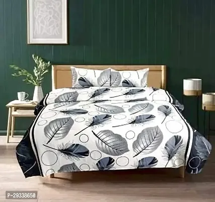 Comfortable Polycotton Queen Bedsheet With Pillow Covers-thumb0