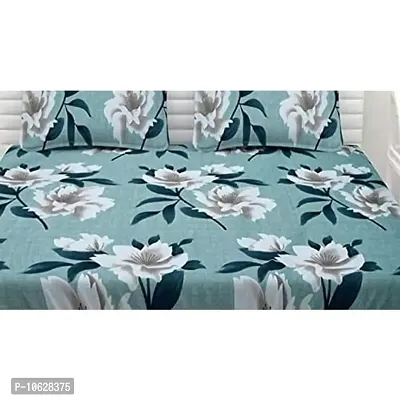 Vaastu Furnishings 180TC Printed Glace Cotton Double Bedsheet with 2 Pillow Covers (Multicolour, Size 90 x 100 Inch)-thumb2