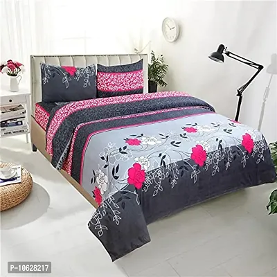 Vaastu Furnishings 144 TC Polycotton 3D Printed Double Bedsheet with 2 Pillow Covers (Multicolour, Size 87 x 87 Inch)-thumb0