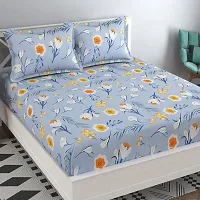 160TC Glace Cotton Same Design Combo set of 1 Double Bedsheet with 2 Pillow Covers  1 Single Bedsheet with 1 Pillow Cover-thumb1