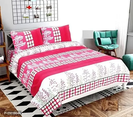 Comfortable Polycotton Queen Bedsheet With Pillow Covers-thumb0