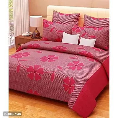 Vaastu Furnishings 144TC 3D Printed Polycotton Double Bedsheet with 2 Pillow Covers (Multicolour, Size 87 x 87 Inch)