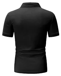 Men's Solid Polo Neck Cotton T-Shirt-thumb2