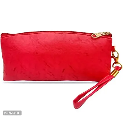 Stylish Leatherette Red Self Pattern Clutches For Women