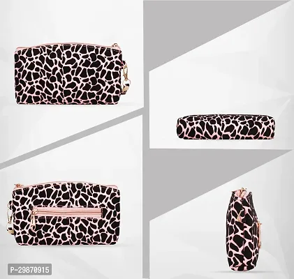 Stylish Pink Artificial Leather Printed Clutches For Women-thumb2