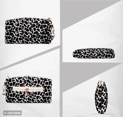 Stylish Black Artificial Leather Printed Clutches For Women-thumb3