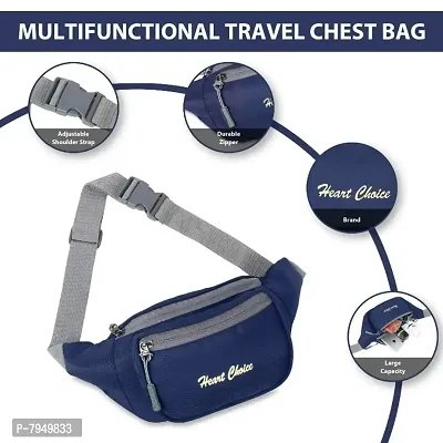 Stylish Navy Blue Fabric Market Travel Waist Bags For Men-thumb3