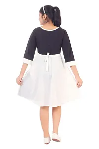 Stylish White Crepe Dress For Girls-thumb2