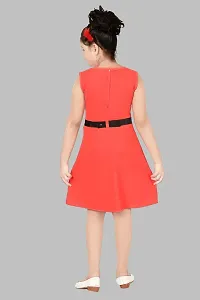 Stylish Red Crepe Dress For Girls-thumb3