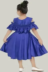 Stylish Blue Crepe Dress For Girls-thumb1