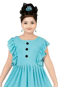 Stylish Blue Crepe Dress For Girls-thumb3