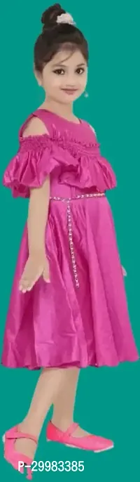 Stylish Pink Crepe Dress For Girls-thumb4