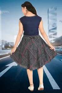 Stylish Navy Blue Georgette Dress For Girls-thumb2