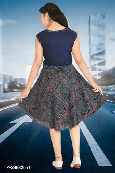 Stylish Navy Blue Georgette Dress For Girls-thumb3