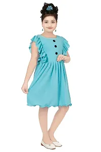 Stylish Blue Crepe Dress For Girls-thumb4