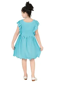 Stylish Blue Crepe Dress For Girls-thumb2