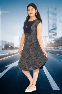 Stylish Navy Blue Georgette Dress For Girls-thumb1