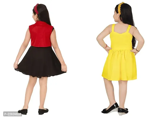 Stylish Fancy Designer Crepe Frocks Dress For Girls Pack Of 2-thumb3