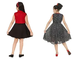 Stylish Fancy Designer Crepe Frocks Dress For Girls Pack Of 2-thumb2