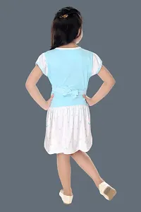 Stylish Blue Cotton Dress For Girls-thumb2