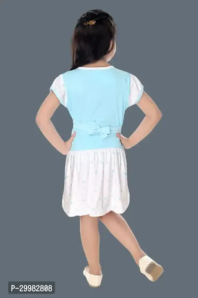 Stylish Blue Cotton Dress For Girls-thumb3