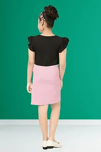 Stylish Pink Crepe Dress For Girls-thumb1