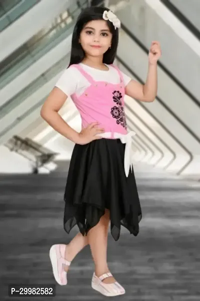 Stylish Pink Cotton Blend Dress For Girls-thumb3