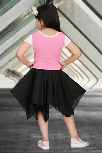 Stylish Pink Cotton Blend Dress For Girls-thumb1