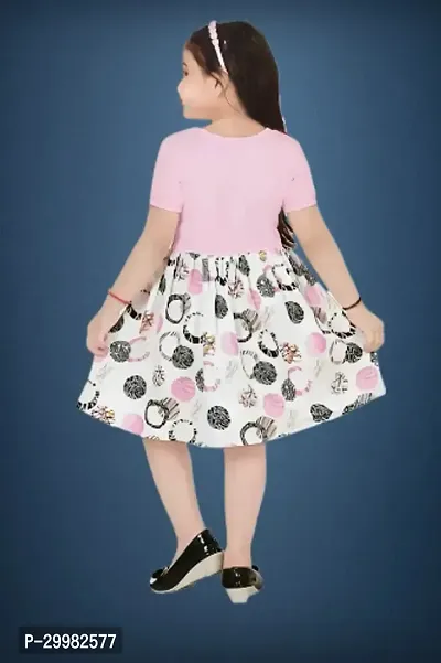 Stylish Pink Cotton Blend Dress For Girls-thumb3