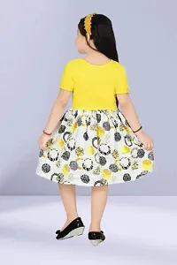 Stylish Yellow Cotton Blend Dress For Girls-thumb2