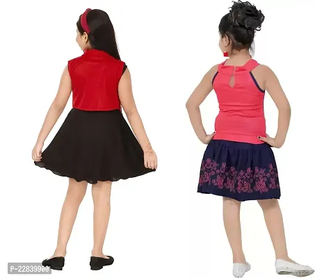Stylish Fancy Designer Crepe Frocks Dress For Girls Pack Of 2-thumb3