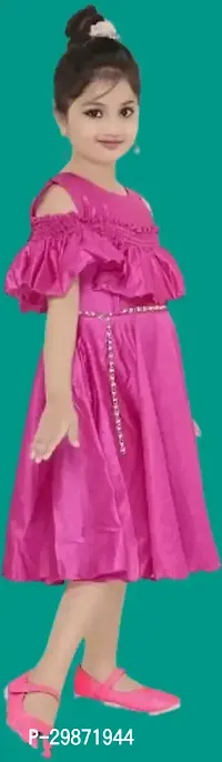 Stylish Pink Cotton Blend Dress For Girls-thumb3