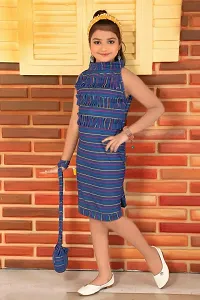 Stylish Multicoloured Crepe Dress For Girls-thumb2