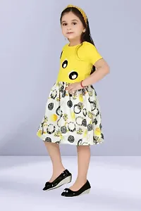 Stylish Yellow Cotton Blend Dress For Girls-thumb1