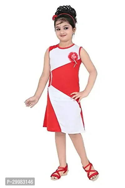 Stylish Multicoloured Cotton Blend Dress For Girls